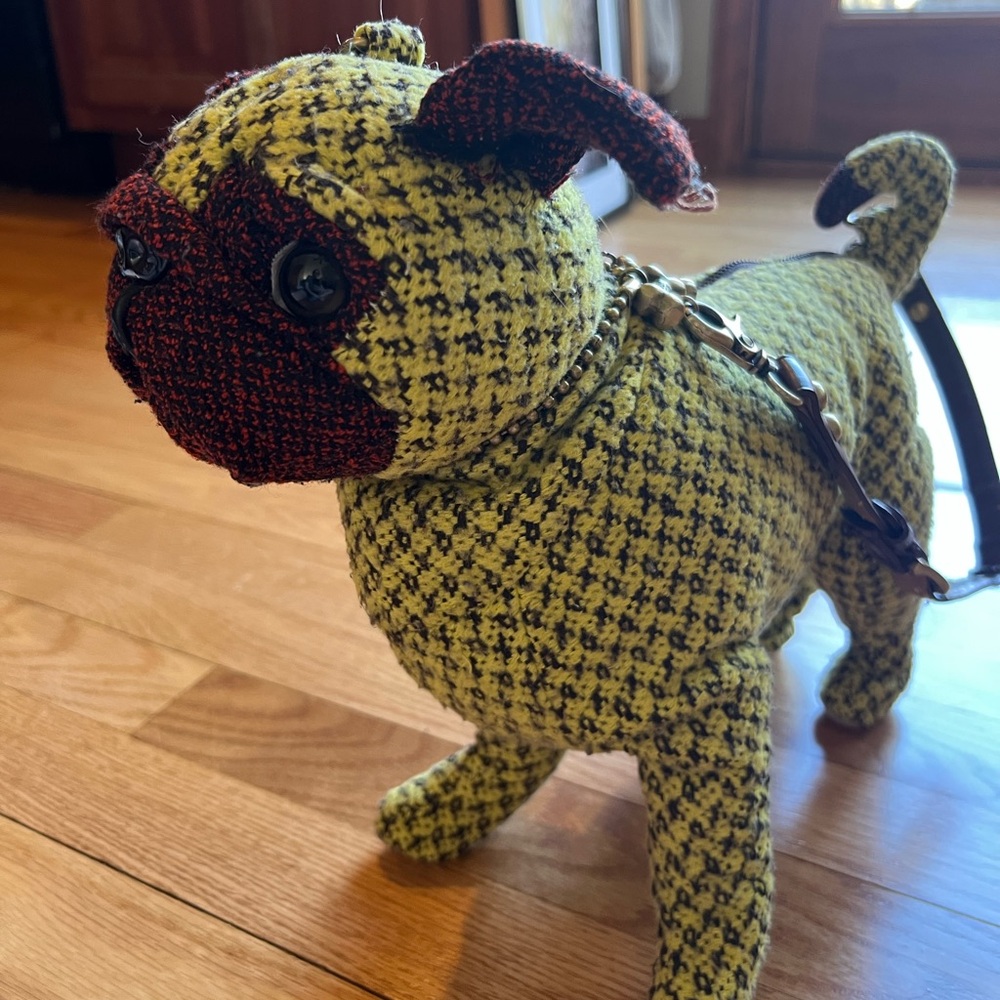 Fuzzy Nation Red & Green Pug Dog Purse
